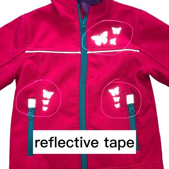 Sears jacket girls with reflective tape/butterflies - Picture 5 of 7